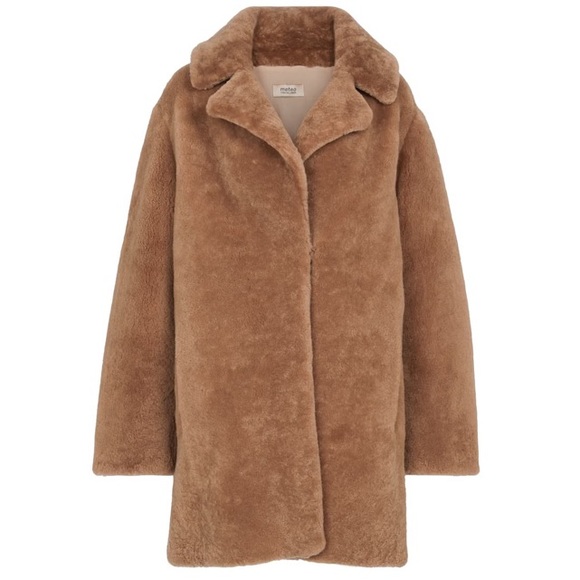 Yves Salomon lamb shearling fur brown teddy coat - Picture 2 of 10